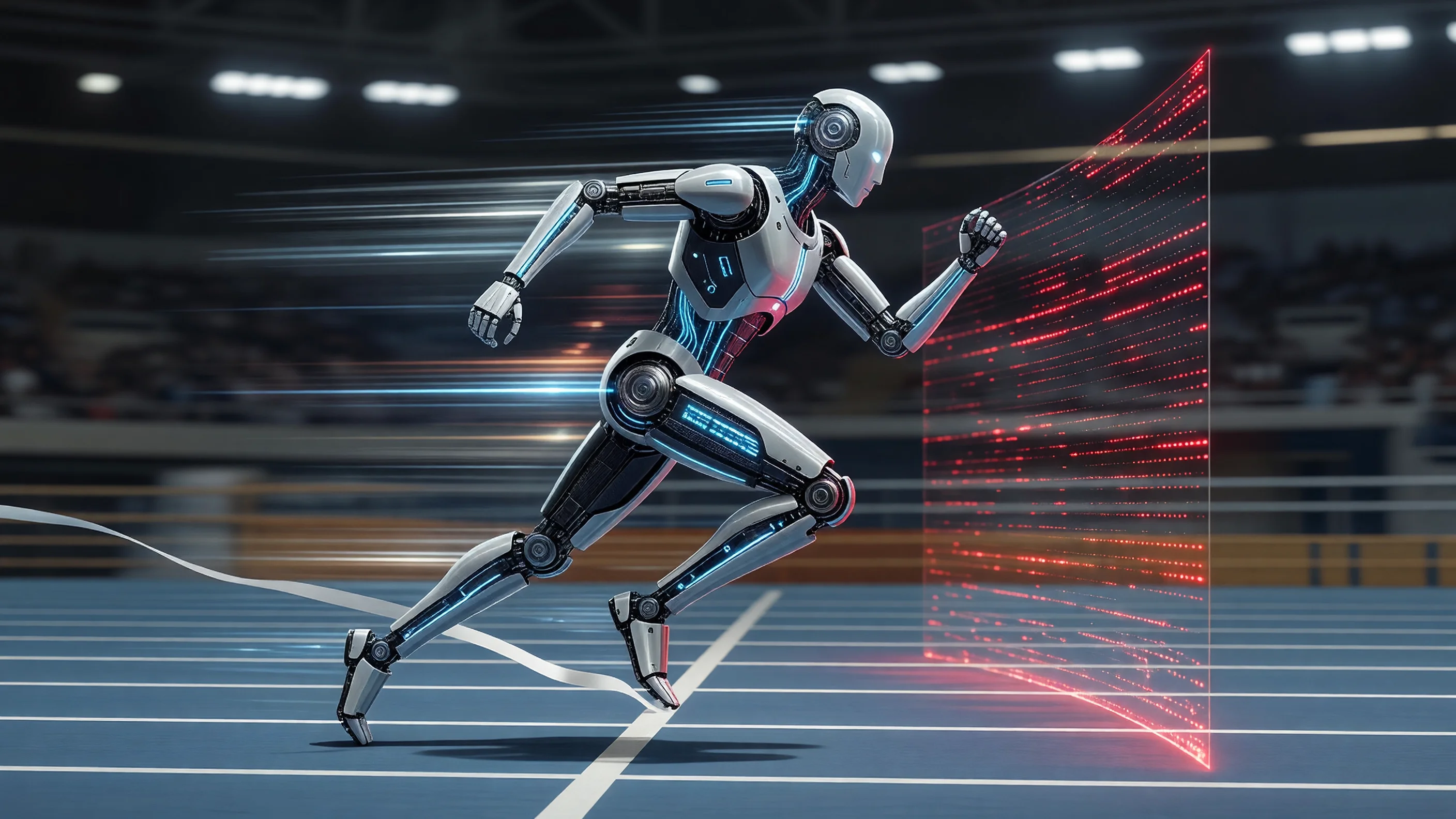 9,39 secondes, puis le mur : le faux record d’Usain Bolt des robots